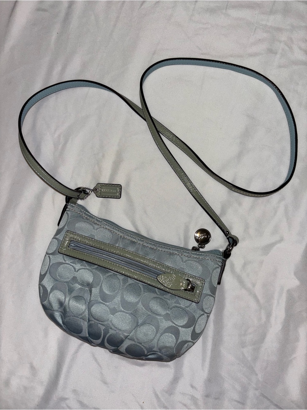 Coach Pale Blue Signature Crossbody Bag